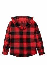 Boys Sherpa Lined Flannel Jacket,Full Zip Up Plaid