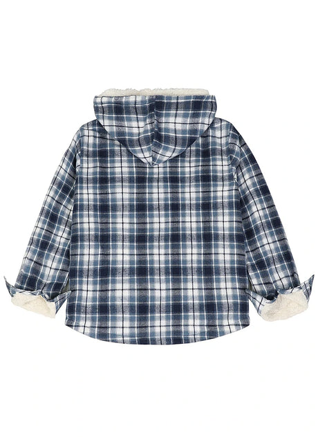 Back view of boys oceanic delight flannel jacket