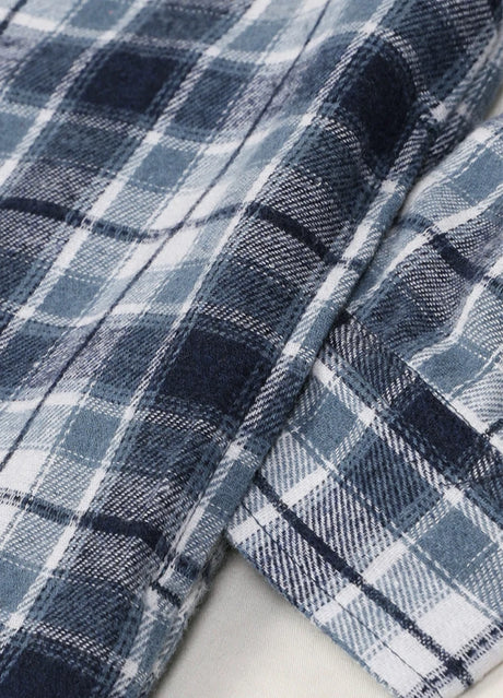 Close-up of boys oceanic delight flannel jacket exterior fabric