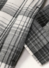 Close-up of boys sherpa lined flannel jacket with side pocket