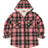 Front view of girls crystal rose hooded flannel jacket