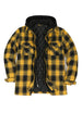 Men's Thicken Plaid Hooded Flannel Shirt Jacket with Quilted Lined