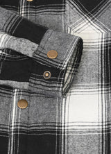 Men's Snap Front Flannel Shirt Jacket, Sherpa-Lined Plaid Shacket