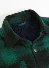 Men's Snap Front Flannel Shirt Jacket, Sherpa-Lined Plaid Shacket