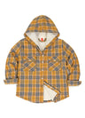 Girls Hooded Plaid Flannel Shirt Jacket,Sherpa Lined