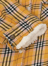 Girls Matching Family Yellow Hooded Plaid Flannel Shirt Jacket