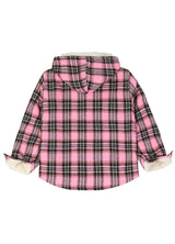 Back view of boys dawn blush flannel jacket