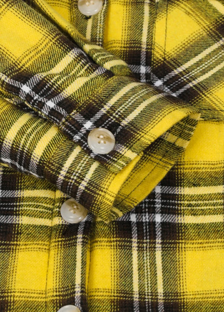 Close-up of kids flannel jacket with cuffs