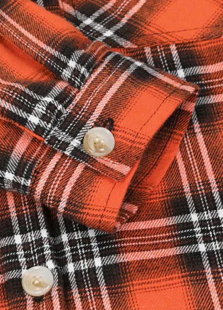 Close-up of kids energetic aura flannel jacket with cuffs