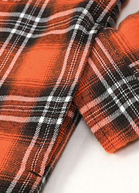 Close-up of kids energetic aura flannel jacket with hand pocket