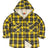 Front view of kids comfortable light plaid flannel jacket