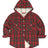 Front view of boys warm plaid flannel shirt for boys