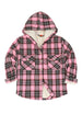 Front view of kids soft dawn blush thick flannel jacket