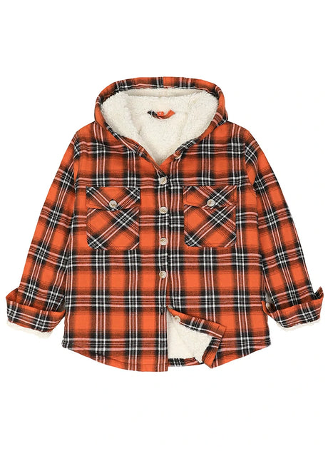 Front view of kids energetic aura flannel jacket