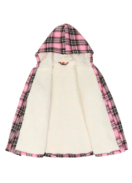 Close-up of kids dawn blush flannel jacket lning