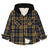 Front view of boys and girls fleece-lined snap flannel jacket