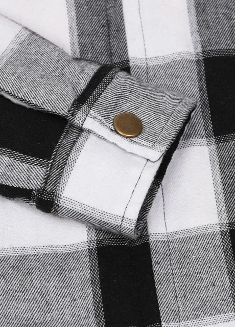 Close-up of kids black grey full zip flannel jacket with cuffs