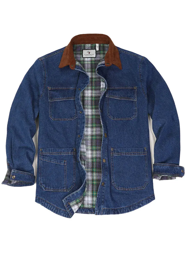 Flannel lined blue jean jacket best sale