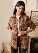 Women's Wildlife Adventure Flannel Plaid Shirt