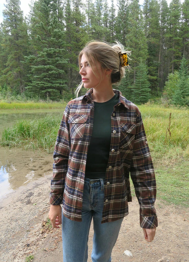 Women's Wildlife Adventure Flannel Plaid Shirt