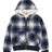 Front view of kids ocean breeze tartan full zip hooded sweatshirt jacket