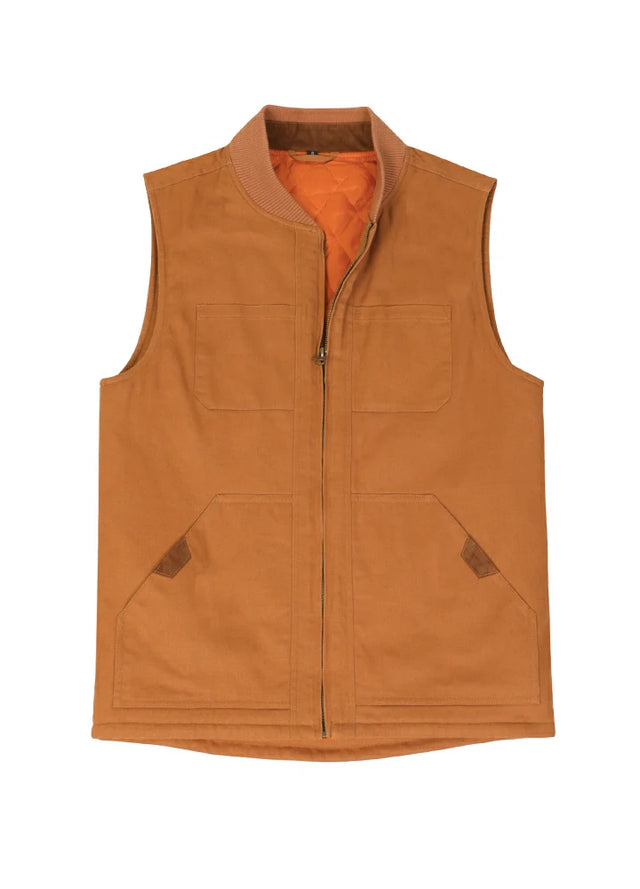 Men's Soft Washed Outdoor Vest, Quilted Lined