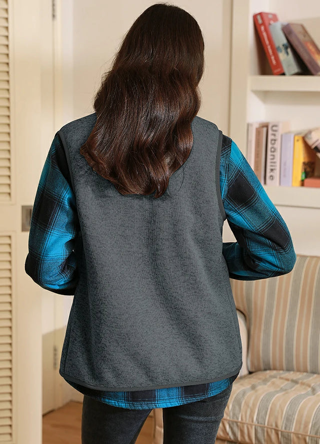 Women's Sweater Fleece Vest, Sherpa Lined