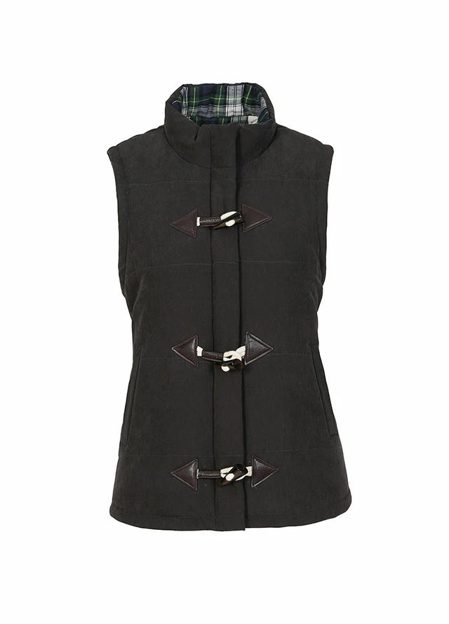 Women's Flannel Lined Horn Toggle Puffer Vest