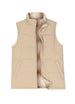  Front view of light khaki men's flannel lined puffer vest