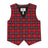 Front view of kids crimson navy dressy suit vest