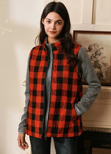 Women's Quilted Plaid Flannel Vest