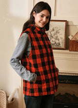 Women's Quilted Plaid Flannel Vest