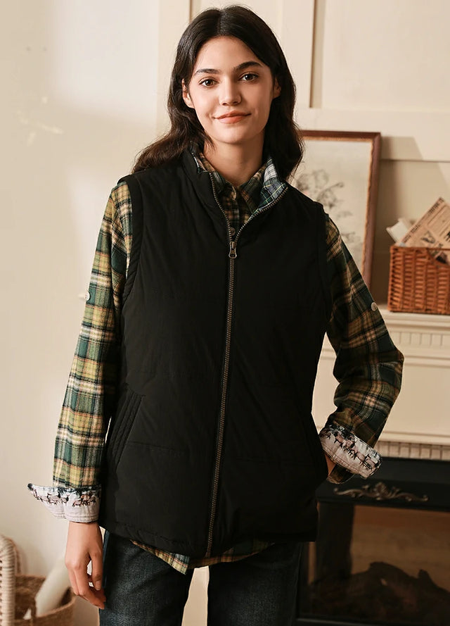 Women's Lightweight Full-Zip Puffer Vest, Water Repellent