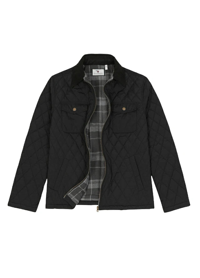 Men's Zip Up Lightweight Quilted Lined Shirt Jacket