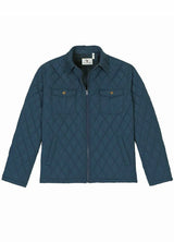 Men's Zip Up Lightweight Quilted Lined Shirt Jacket