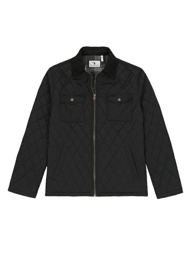 Men's Zip Up Lightweight Quilted Lined Shirt Jacket