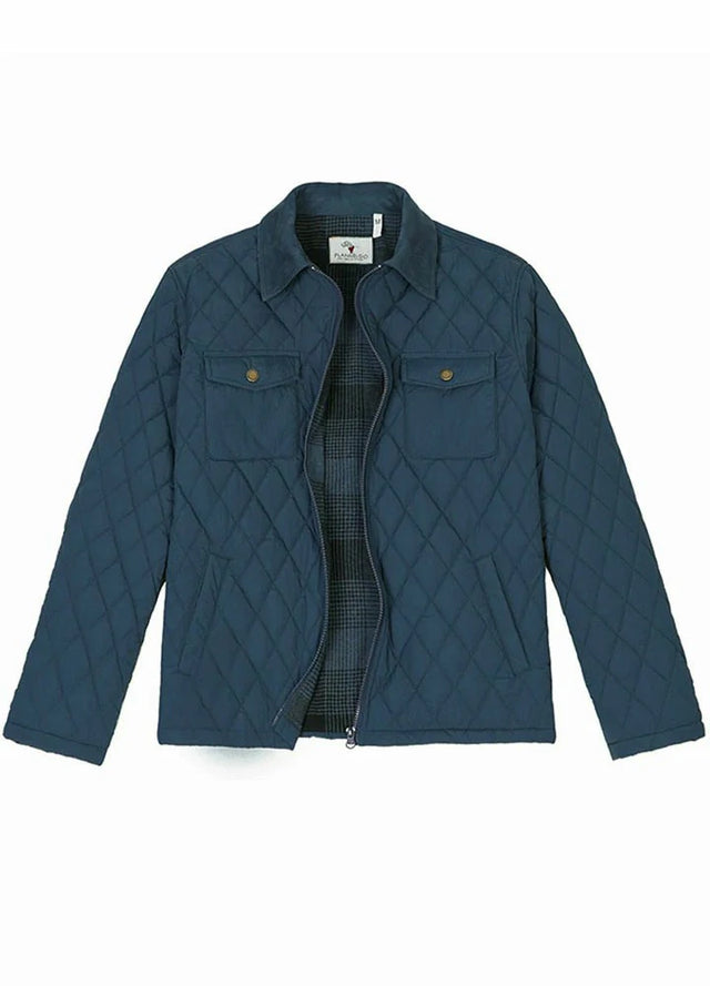 Men's Zip Up Lightweight Quilted Lined Shirt Jacket