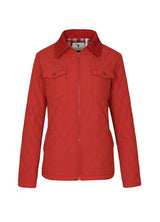 Women's Zip Up Lightweight Quilted Lined Shirt Jacket