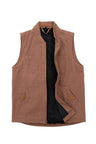 Men's Work Utility Canvas Vest, Sherpa Lined