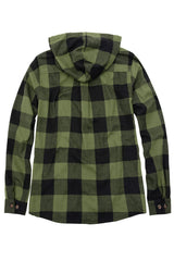 Women's Hooded Plaid Brushed Flannel Shirt, Full Zip Flannel Hoodie