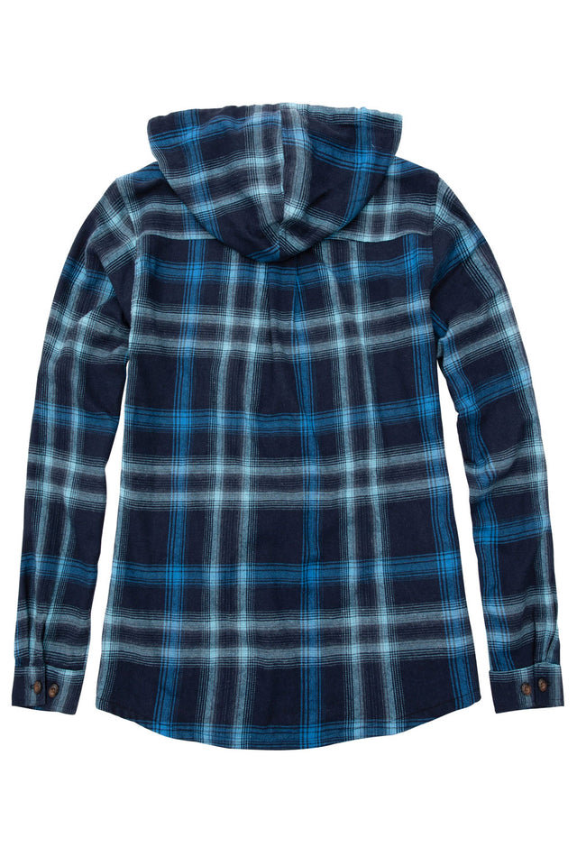 Women's Hooded Plaid Brushed Flannel Shirt, Full Zip Flannel Hoodie