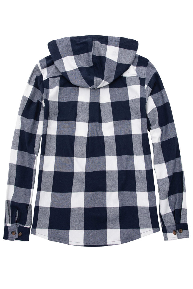 Women's Hooded Plaid Brushed Flannel Shirt, Full Zip Flannel Hoodie