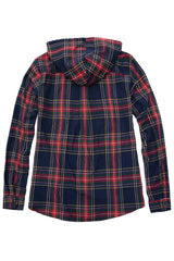 Women's Hooded Plaid Brushed Flannel Shirt, Full Zip Flannel Hoodie