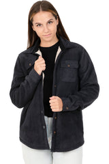 Women's Sherpa Lined Warm Shirt Jacket Button Up Winter Fleece Shirt