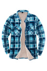 Women's Sherpa Lined Throughout Shirt Jacket Button Up Plaid Jacket