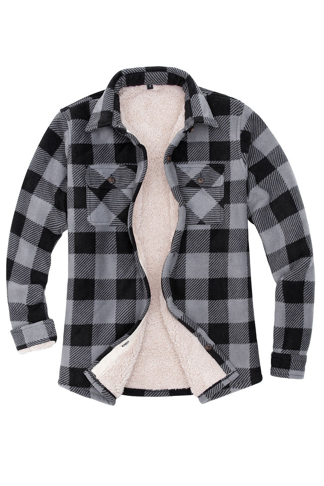 Women's Sherpa Lined Throughout Shirt Jacket Button Up Plaid Jacket