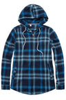 Women's Hooded Plaid Brushed Flannel Shirt, Full Zip Flannel Hoodie