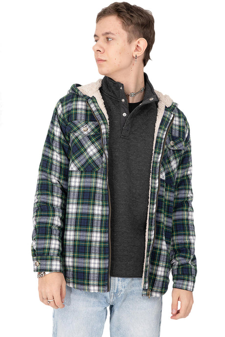 Boy who wears a charcoal heather fleece pullover shirt with ultra soft quilted