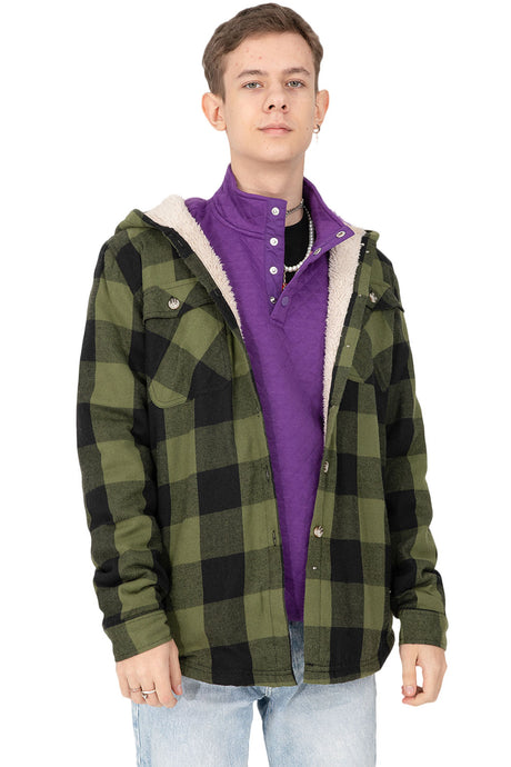 Boy who wears a ultra soft quilted fleece pullover shirt as underlayer