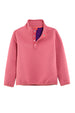 Front view of kids pink fleece pullover mountain outdoor shirt